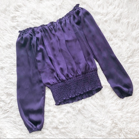 MICHAEL Michael Kors Tops - Michael Kors Deep Purple Off the Shoulder Top